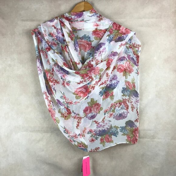 BETSEY JOHNSON Floral Airy Chiffon Oversize Wrap Shawl NWT - Picture 4 of 7